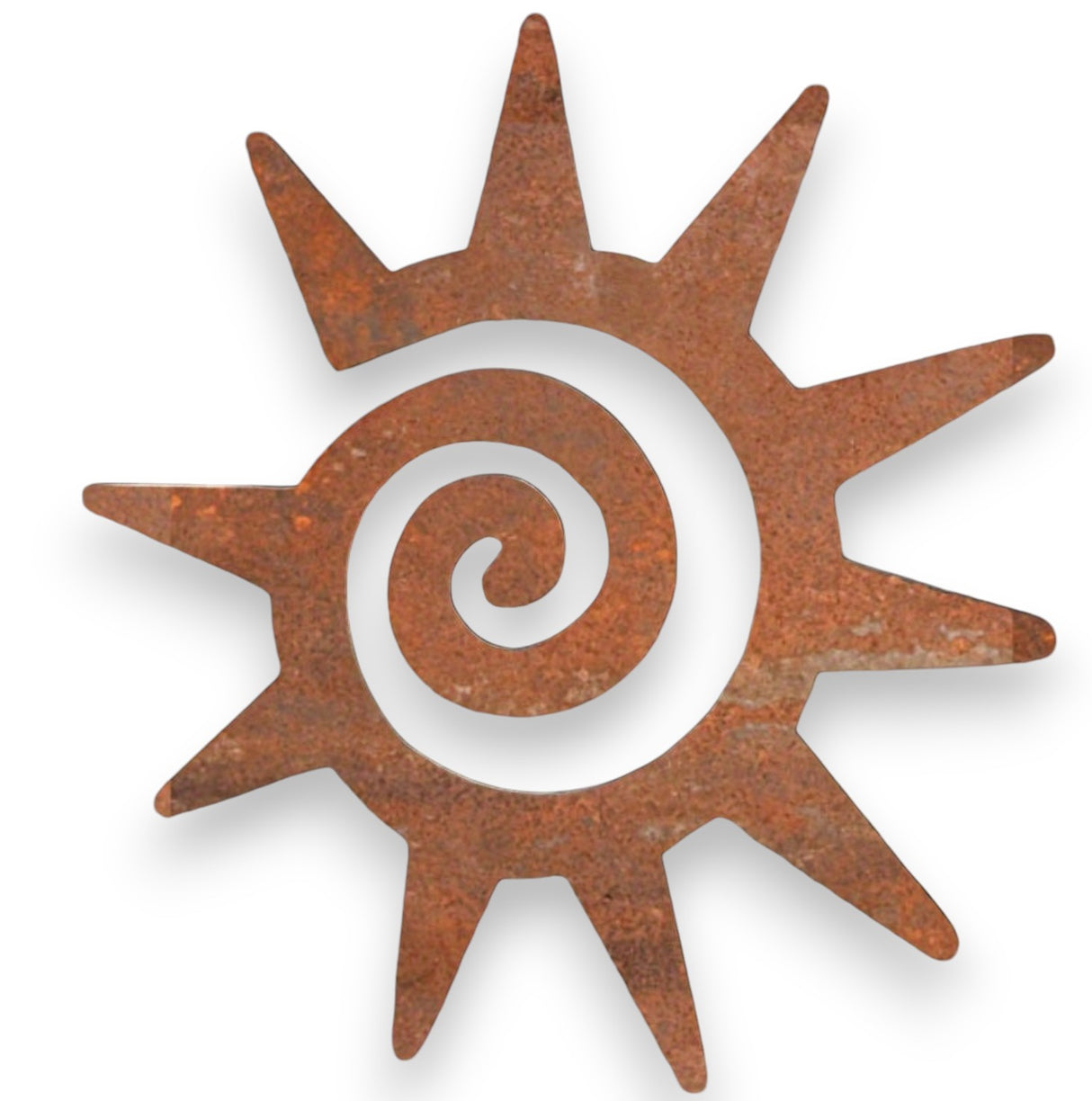 Edelrost Sonne Wanskulptur im New Mexico Stil