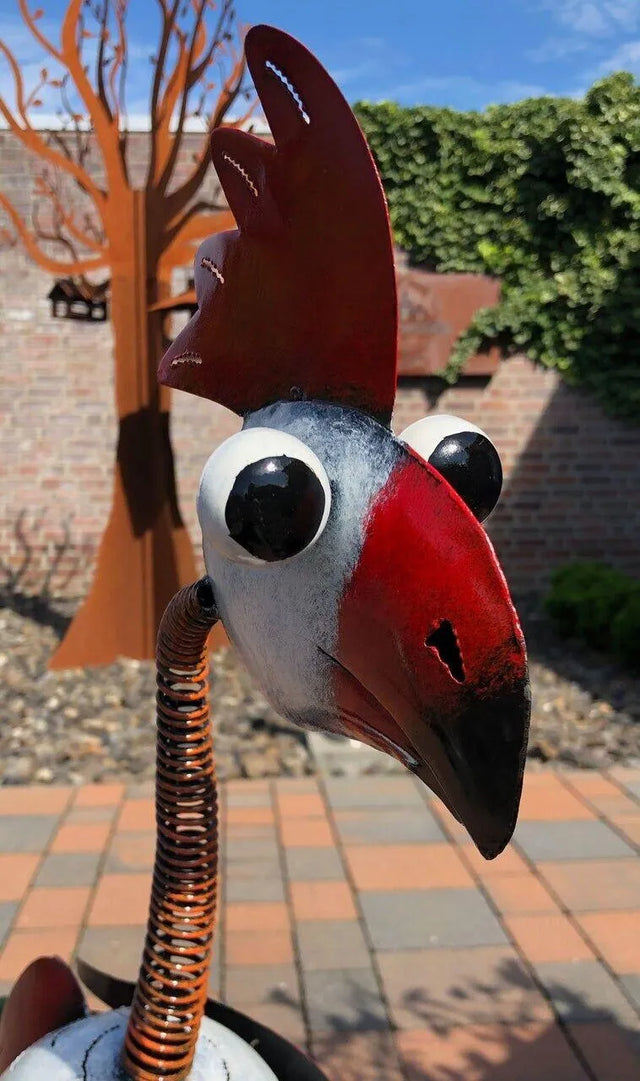 Gartenfigur großer 90cm Fantasie Vogel handgemachte Gartendekoration aus Metall - Bali Paradies