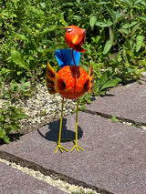 Gartenfigur aus Metall - Vogel handgemacht Gartendekoration Gartenskulptur