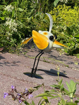 Gartenfigur Spatz Gartendekoration aus Metall - Bali Paradies