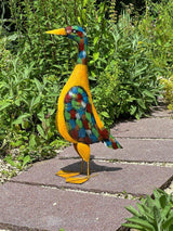 Gartenfigur große bunte Ente handgemachte Gartendekoration aus Metall - Bali Paradies