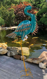 Gartenfigur großer Fischreiher Gartenfigur aus Metall - Bali Paradies