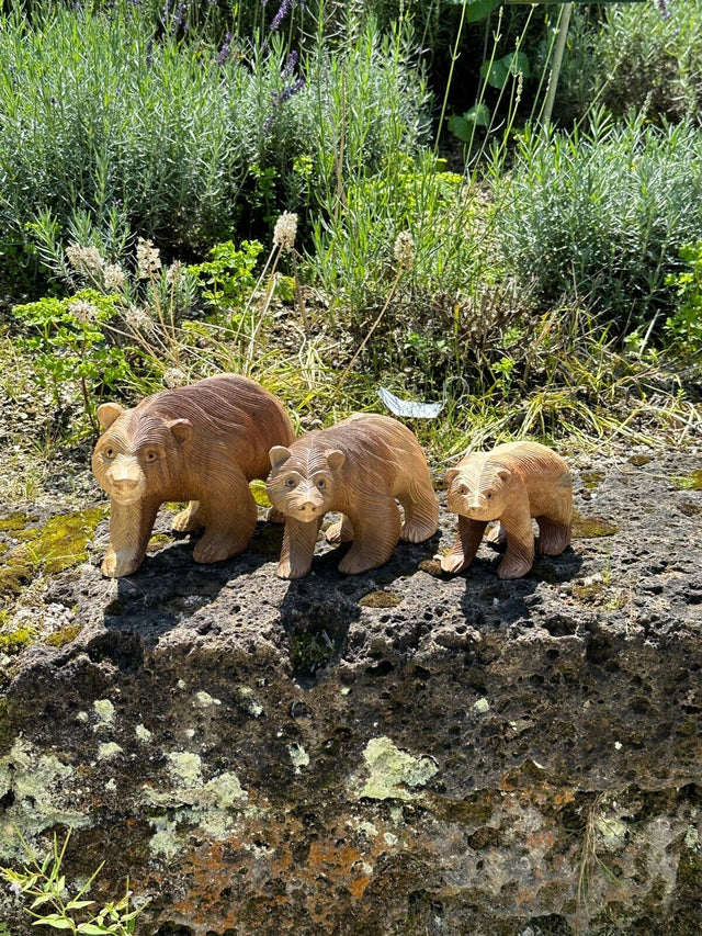 Holz geschnitzte Figur Bär L Innendekoration Teakholz