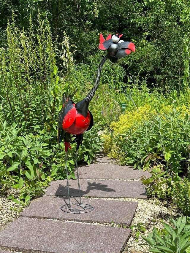 Gartenfigur 1M Vogel Fantasiefigur handgemachte Gartendekoration aus Metall - Bali Paradies