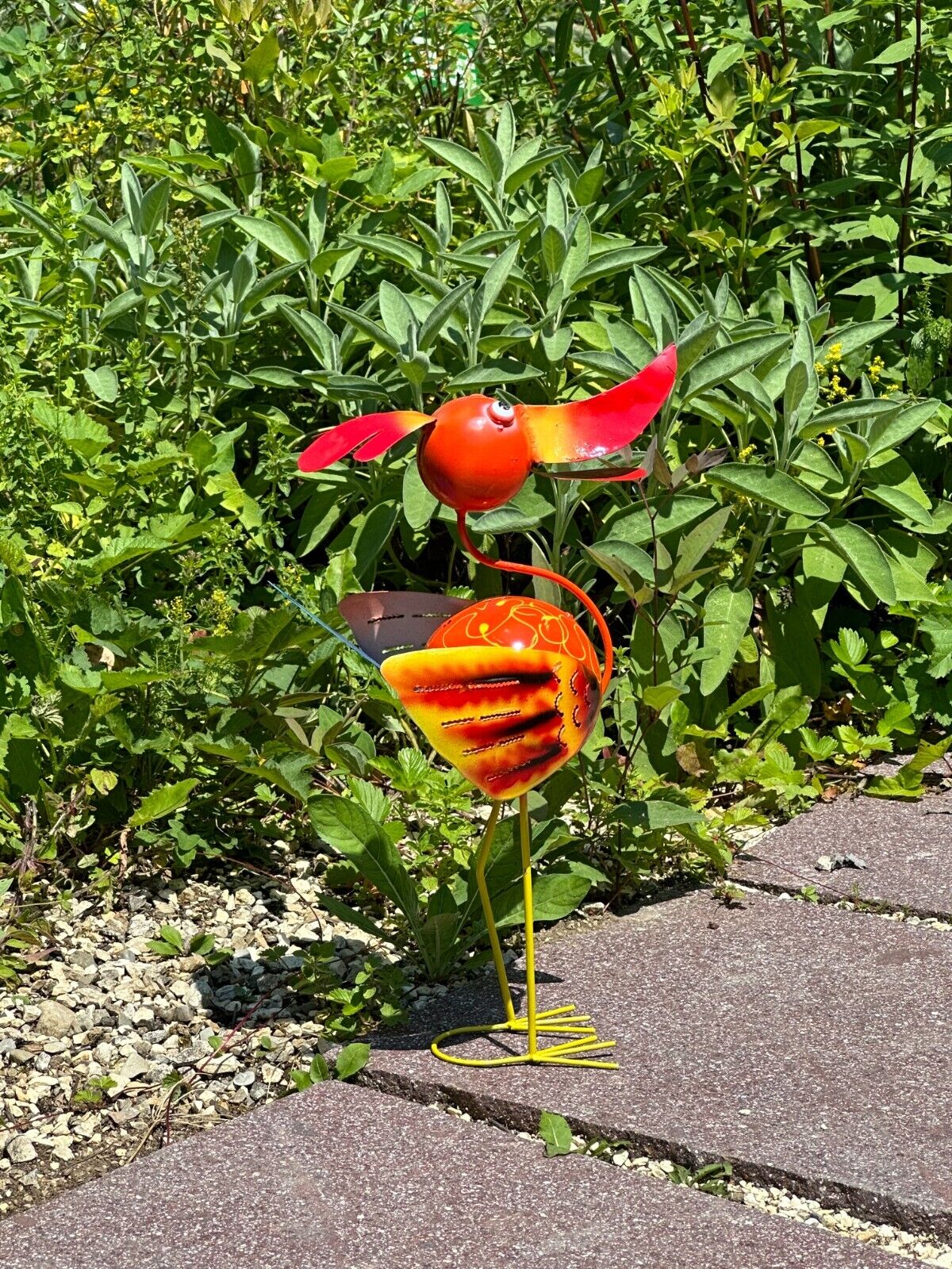 Gartenfigur aus Metall - Vogel handgemacht Gartendekoration Gartenskulptur