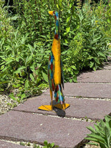 Gartenfigur große bunte Ente handgemachte Gartendekoration aus Metall - Bali Paradies