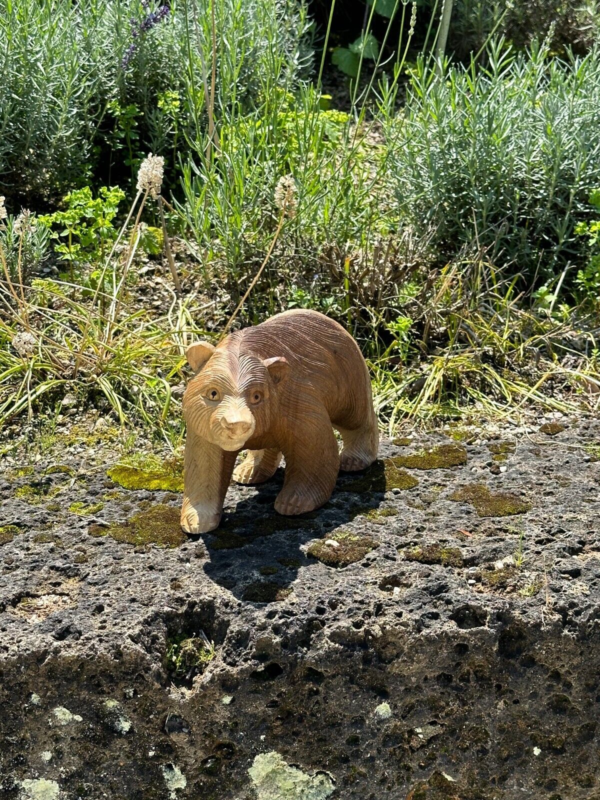 Holz geschnitzte Figur Bär M Innendekoration Teakholz