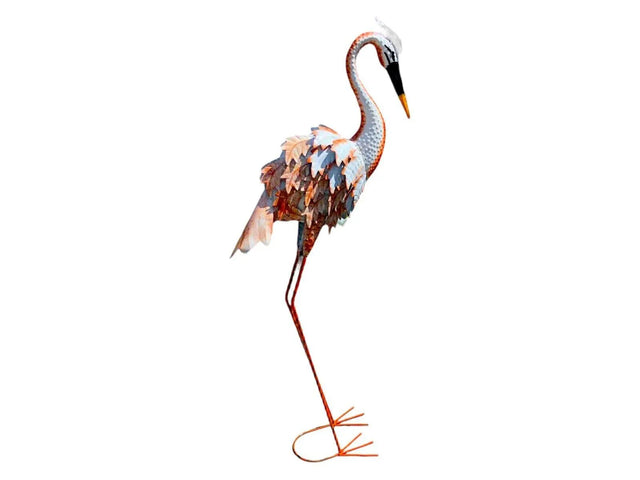 Gartenfigur großer Flamingo handgemachte Gartendekoration aus Metall - Bali Paradies