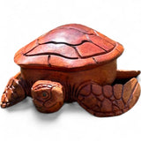 Gartenfigur Schildkröte, Schale aus Teakwood geschnitzte Handarbeit