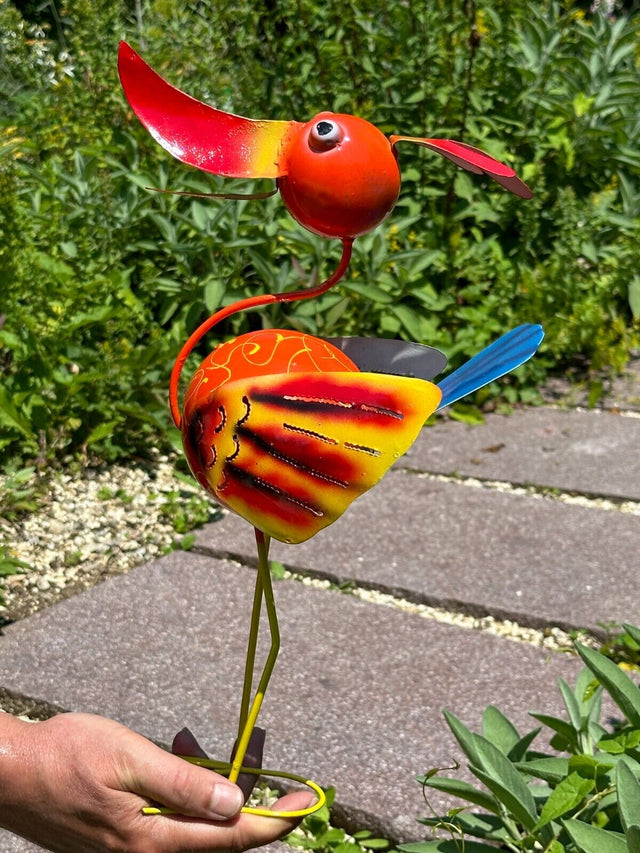 Gartenfigur aus Metall - Vogel handgemacht Gartendekoration Gartenskulptur