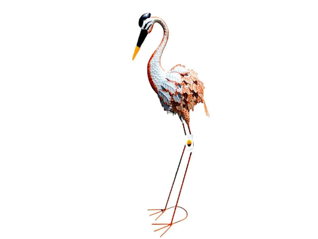 Gartenfigur großer Flamingo handgemachte Gartendekoration aus Metall - Bali Paradies