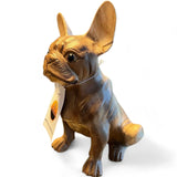 Holz geschnitzte Figur Hund Bulldoge 22cm Innendekoration Teakholz - Bali Paradies