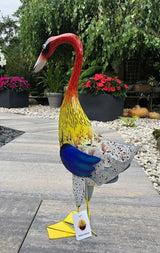 Gartenfigur große Gans handgemachte 62cm Gartendekoration aus Metall - Bali Paradies