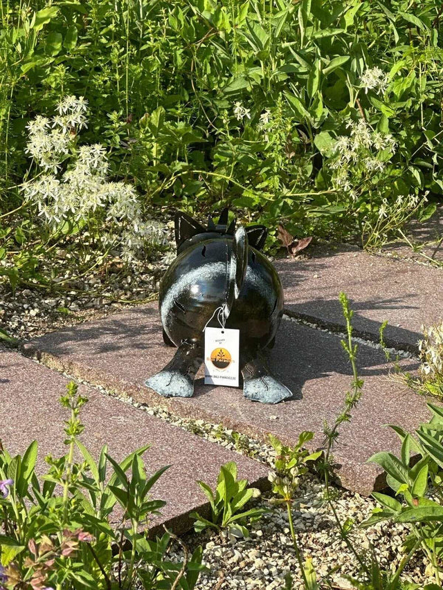 Gartenfigur Katze handgemachte Gartendekoration aus Metall - Bali Paradies