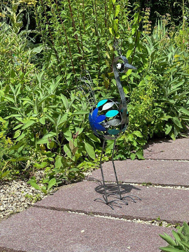 Gartenfigur Mosaik Vogel handgemachte Gartenfigur aus Metall - Bali Paradies