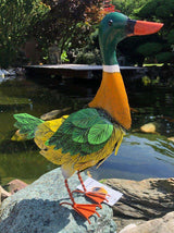 Gartenfiguren große Enten Familie handgemachte 56 cm Gartenfigur aus Metall - Bali Paradies