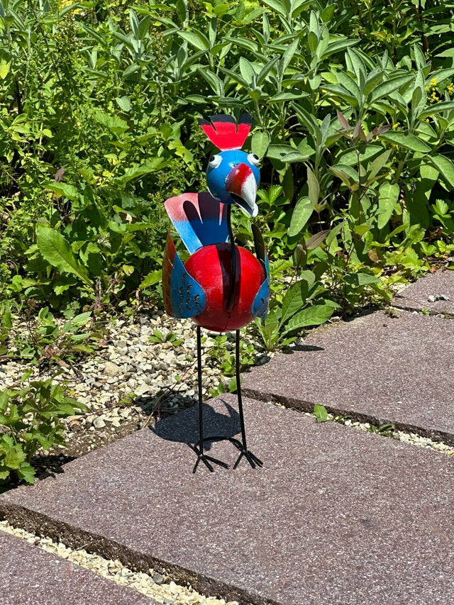 Gartenfigur aus Metall Vogel handgemacht Gartendekoration Gartenskulptur