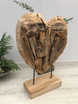 Herz aus Holz. Jedes Herz ein Unikat. Handgefertigtes Geschenk für Verliebte. - Bali Paradies