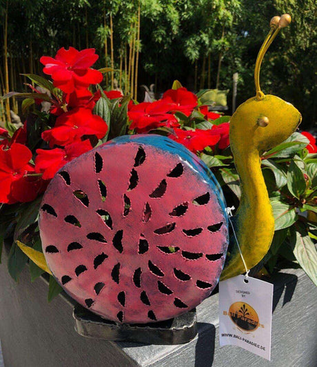 Gartenfigur große Schnecke handgemachte Gartenfigur aus Metall - Bali Paradies