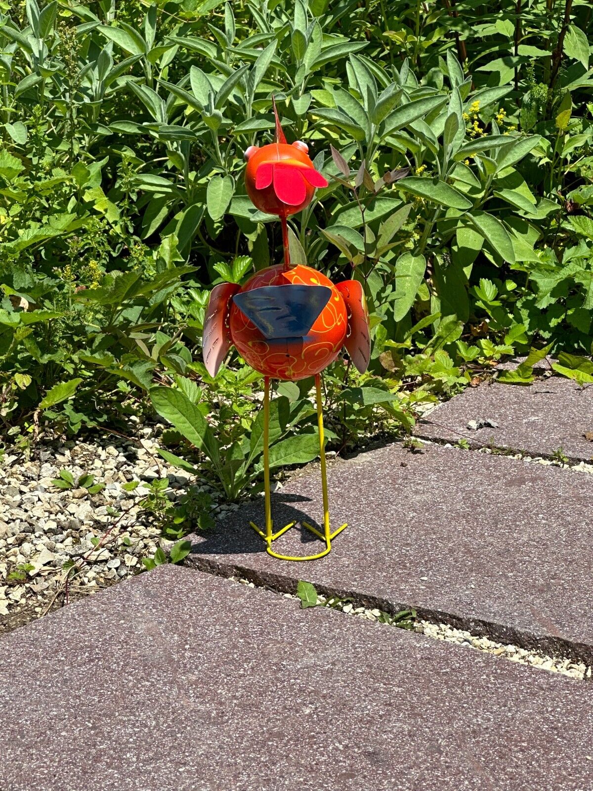 Gartenfigur aus Metall - Vogel handgemacht Gartendekoration Gartenskulptur