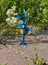 Gartenfigur springender Frosch bunte Gartendeko aus Metall - Bali Paradies