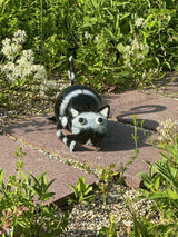 Gartenfigur Katze handgemachte Gartendekoration aus Metall - Bali Paradies