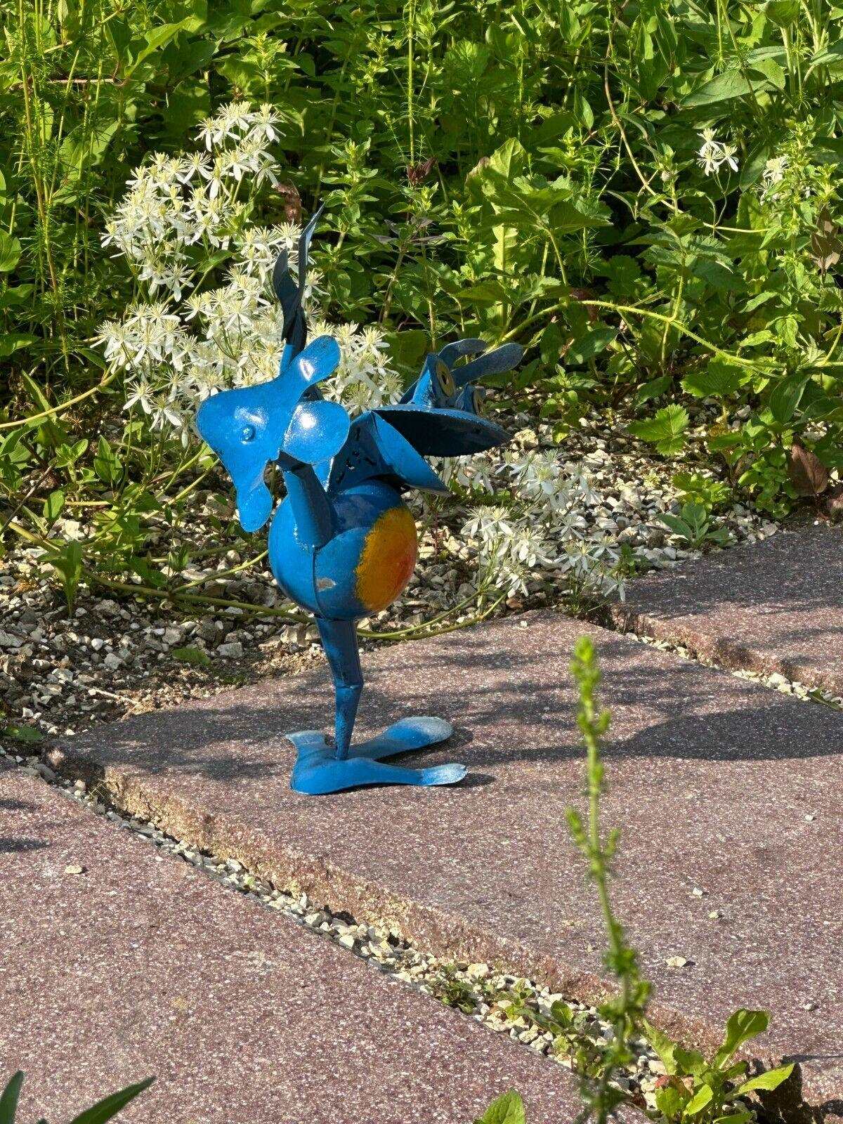 Gartenfigur springender Frosch bunte Gartendeko aus Metall - Bali Paradies