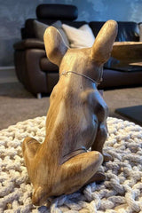 Holz geschnitzte Figur Hund Bulldoge 22cm Innendekoration Teakholz - Bali Paradies